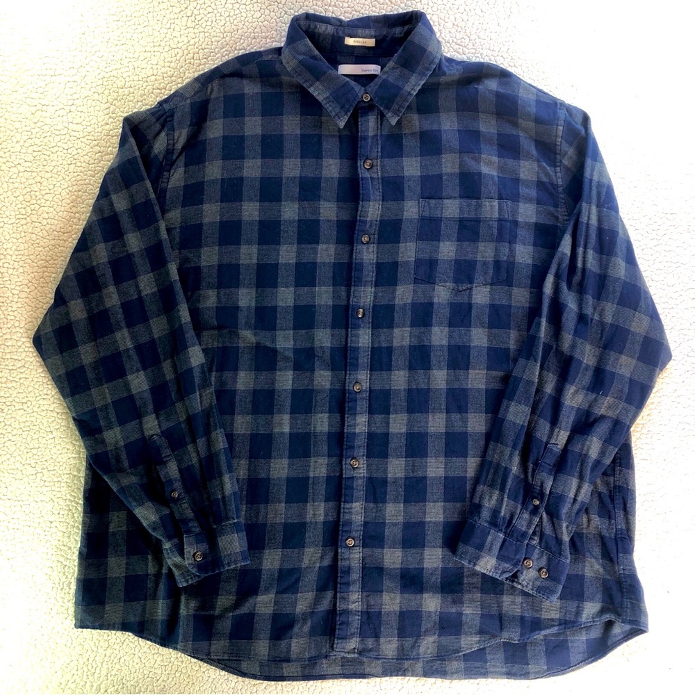 Hawker Rye Men’s Regular Fit Long Sleeve Button Down Buffalo Check Navy/Grey 3XL